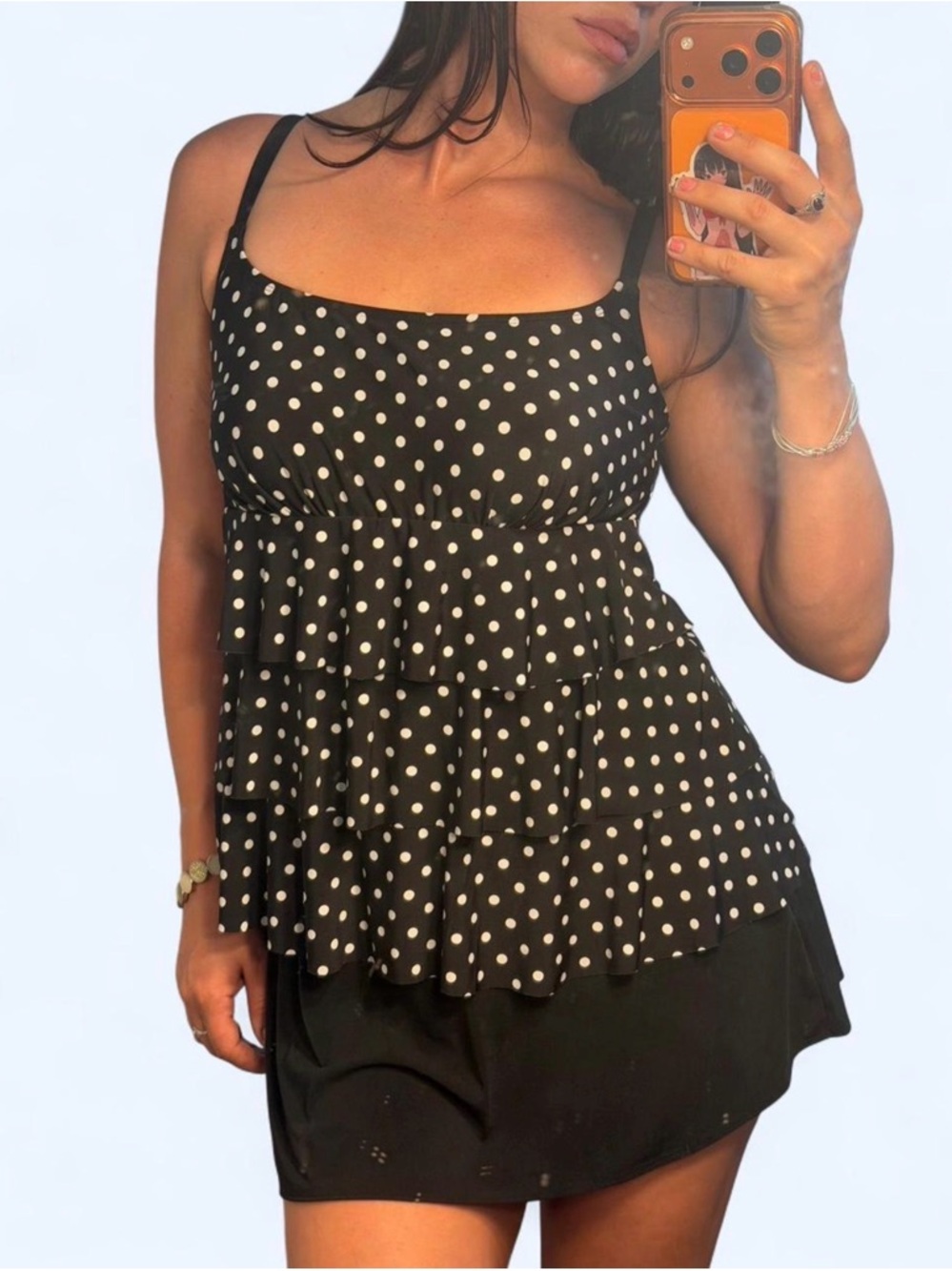 Black Polka Dot Ruffle Dress - Picture 6 of 6